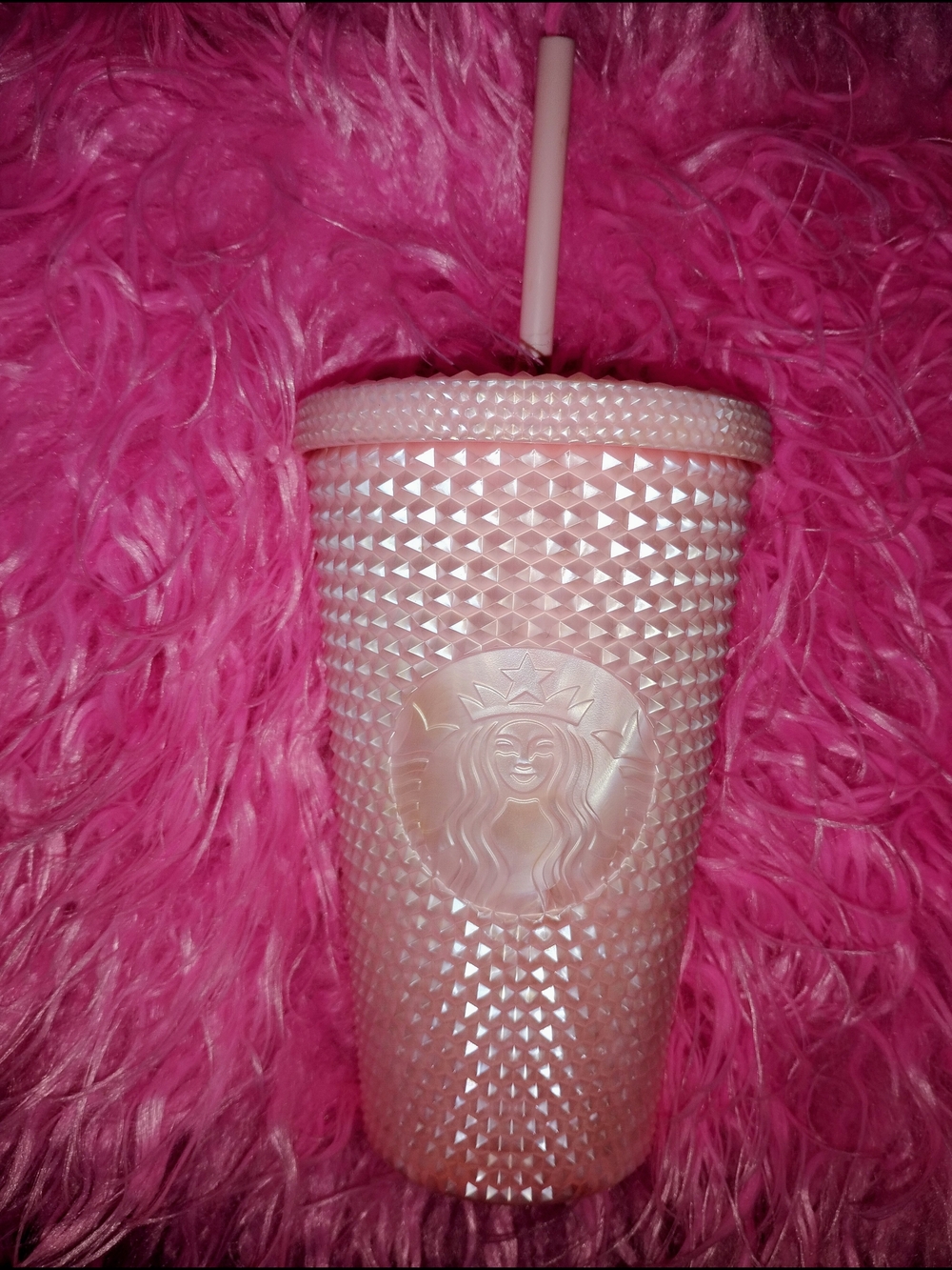 Starbucks Iridescent Pink Studded Reusable Tumbler with Straw
